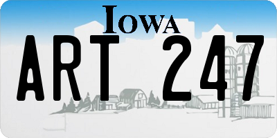 IA license plate ART247