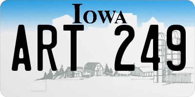 IA license plate ART249