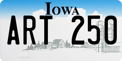 IA license plate ART250