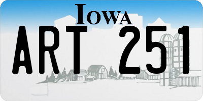 IA license plate ART251
