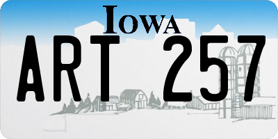 IA license plate ART257