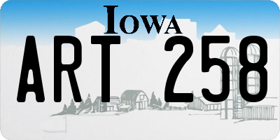 IA license plate ART258