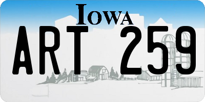 IA license plate ART259