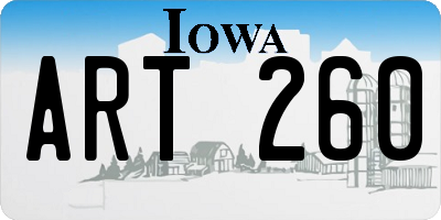 IA license plate ART260