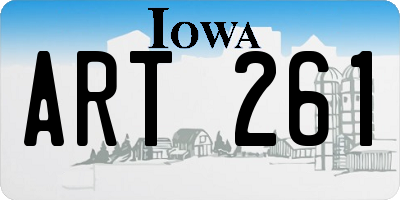 IA license plate ART261