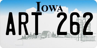 IA license plate ART262