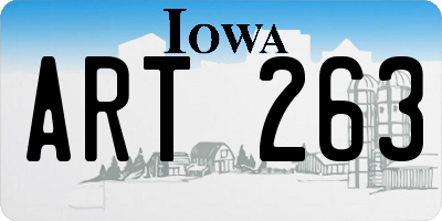 IA license plate ART263