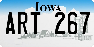 IA license plate ART267