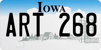 IA license plate ART268