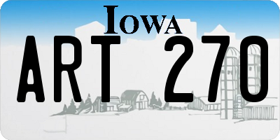 IA license plate ART270