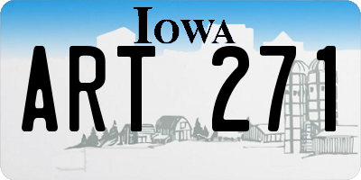 IA license plate ART271