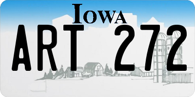 IA license plate ART272