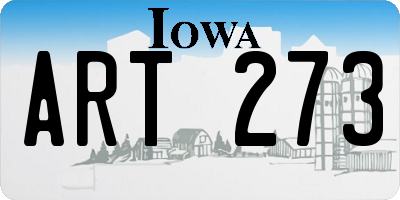 IA license plate ART273