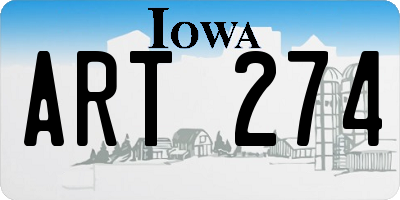 IA license plate ART274
