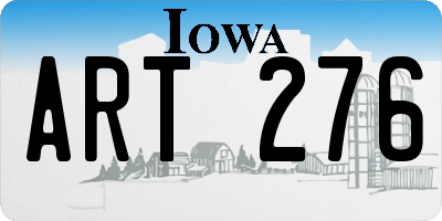 IA license plate ART276