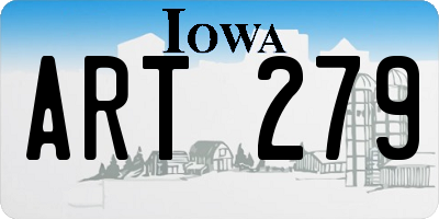 IA license plate ART279
