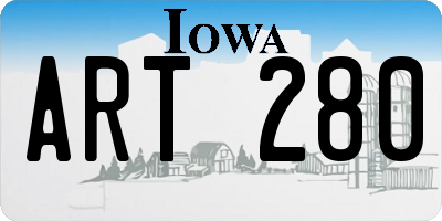 IA license plate ART280