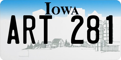 IA license plate ART281