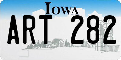 IA license plate ART282