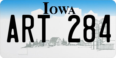IA license plate ART284
