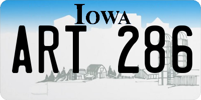 IA license plate ART286