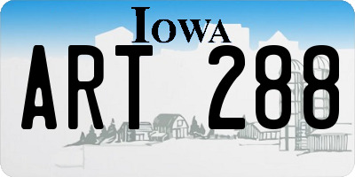 IA license plate ART288