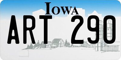 IA license plate ART290