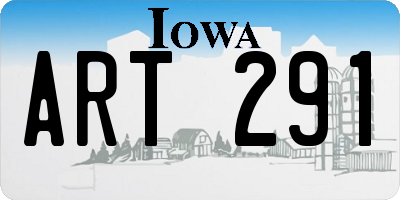 IA license plate ART291