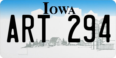 IA license plate ART294