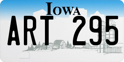 IA license plate ART295