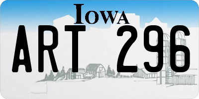 IA license plate ART296