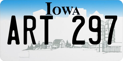 IA license plate ART297