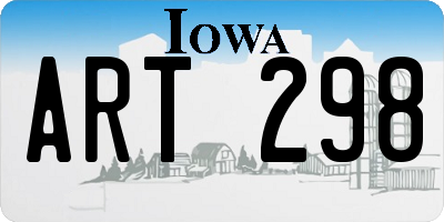 IA license plate ART298