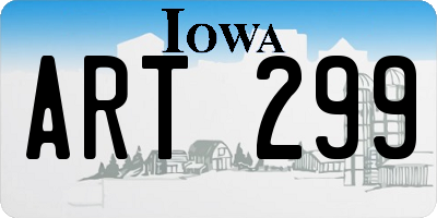 IA license plate ART299