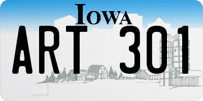 IA license plate ART301