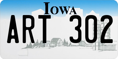 IA license plate ART302