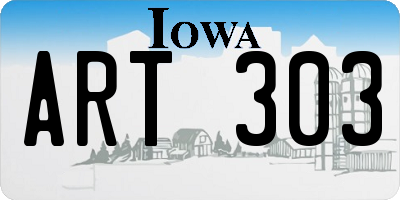 IA license plate ART303