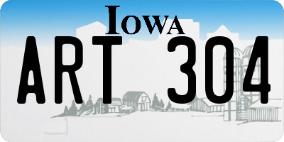 IA license plate ART304