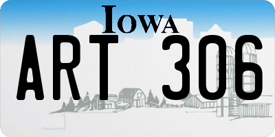 IA license plate ART306