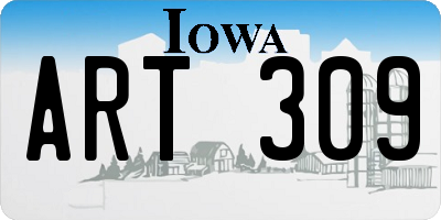 IA license plate ART309
