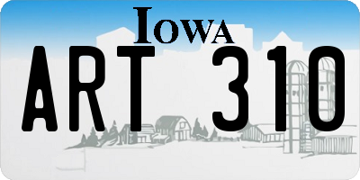 IA license plate ART310