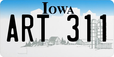 IA license plate ART311