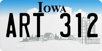 IA license plate ART312