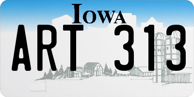 IA license plate ART313
