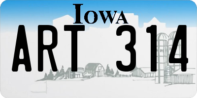 IA license plate ART314