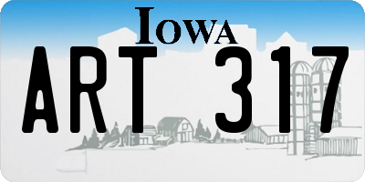 IA license plate ART317