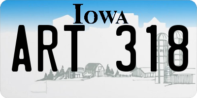 IA license plate ART318