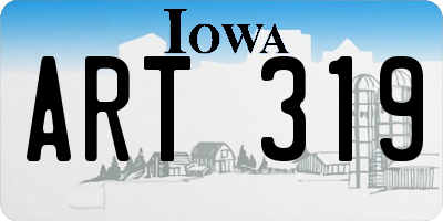 IA license plate ART319