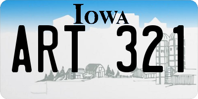 IA license plate ART321
