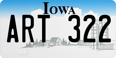 IA license plate ART322